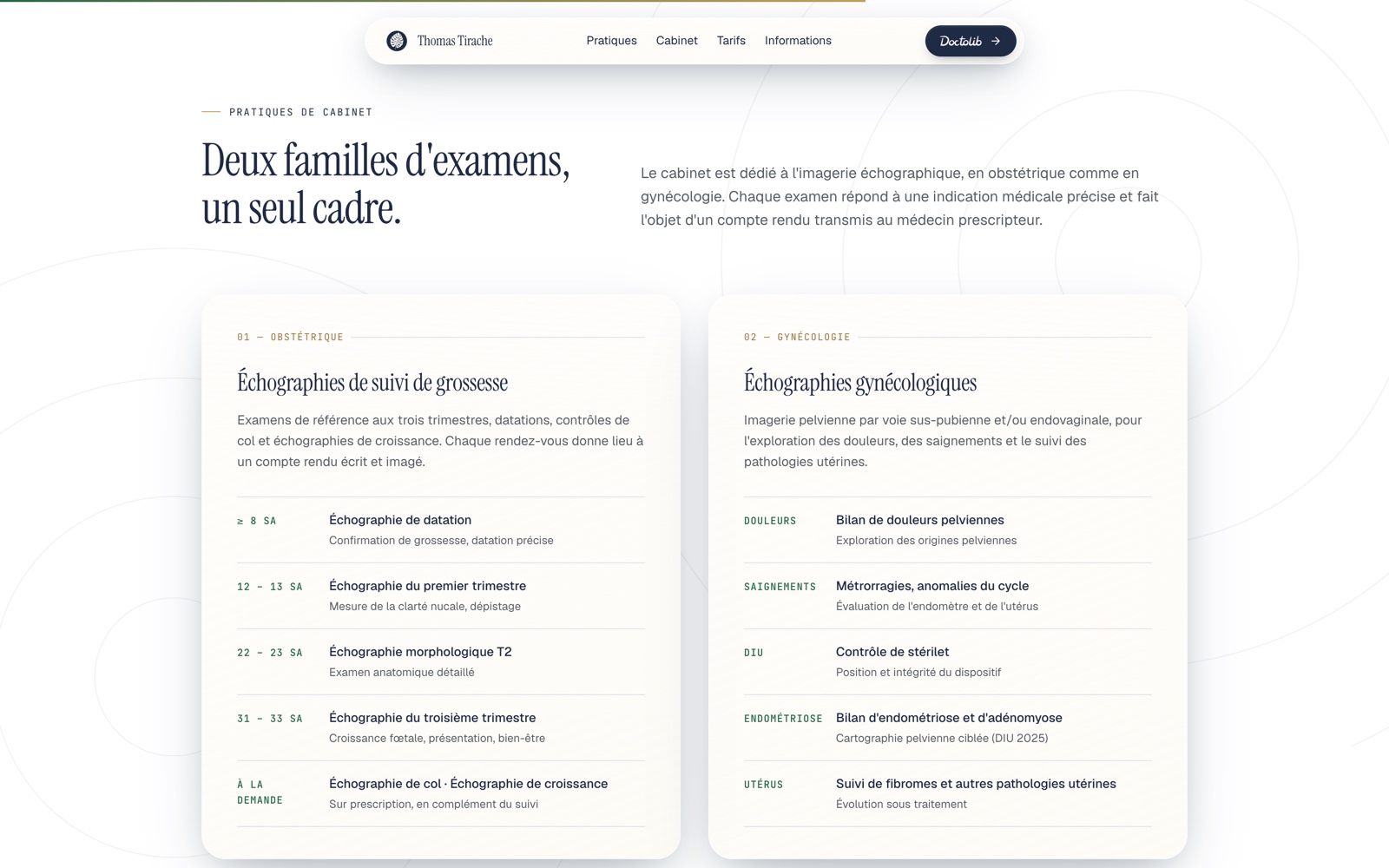 Thomas Tirache — Parcours & examens